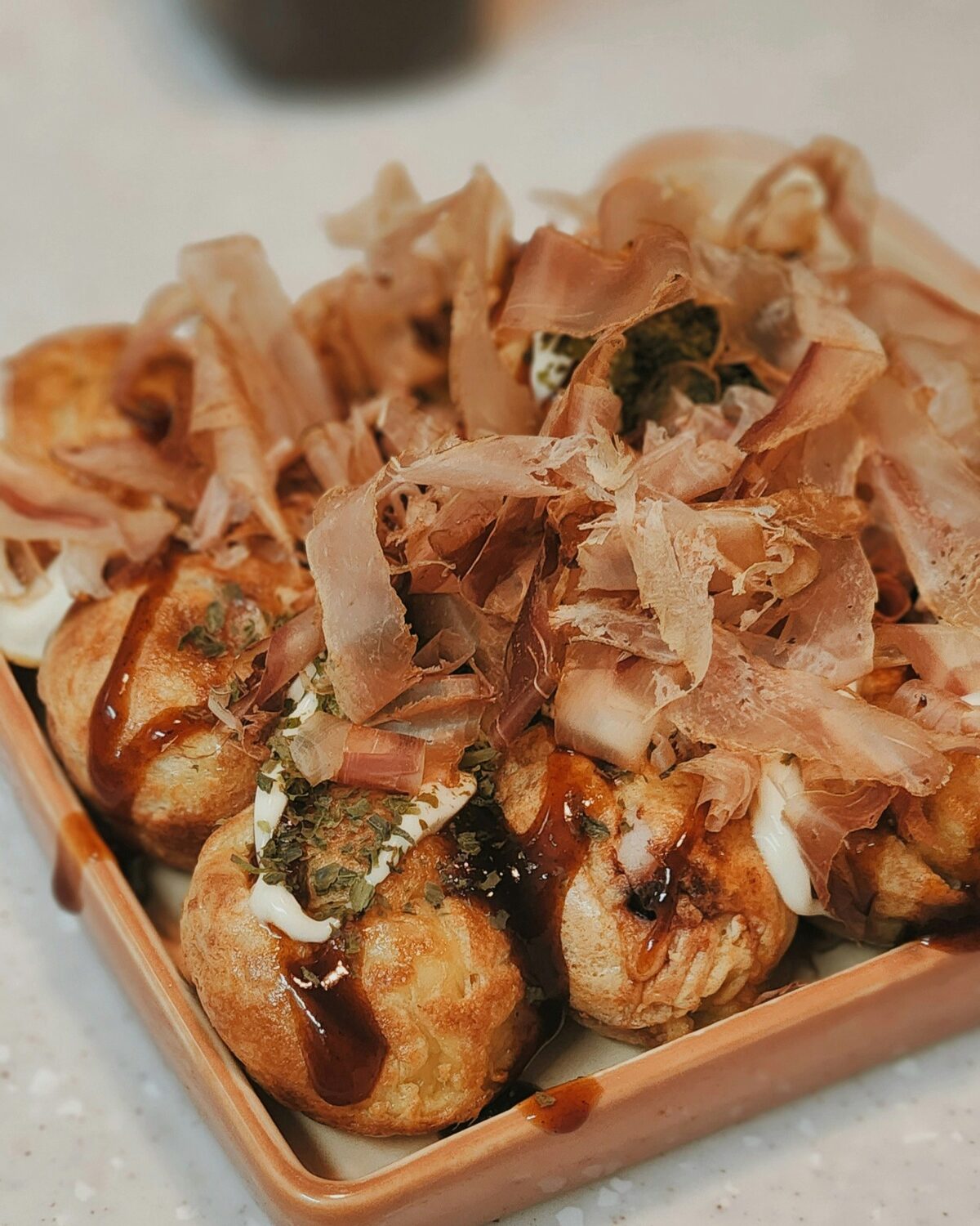 Takoyaki with bonito flakes